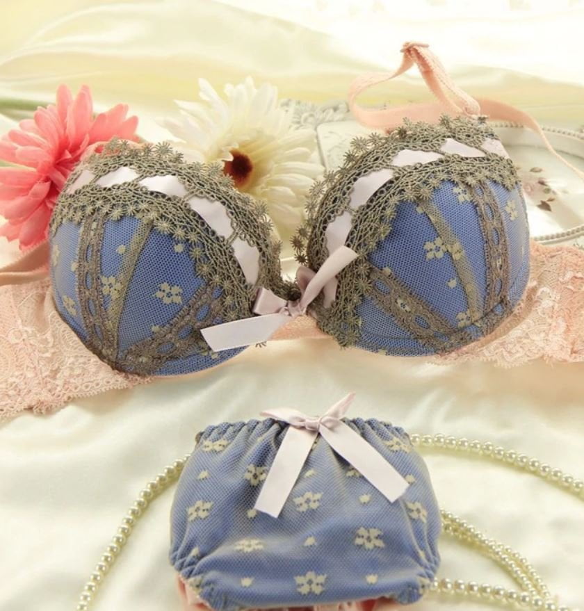 Bridal Secret Push Up Floral Lace Bra Panty Set