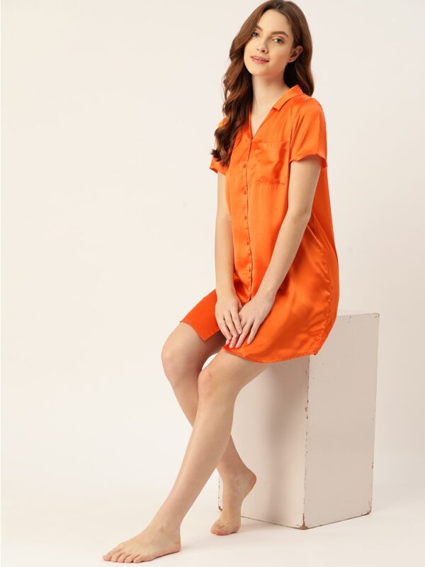 DressBerry Orange Women Sleep Shirt