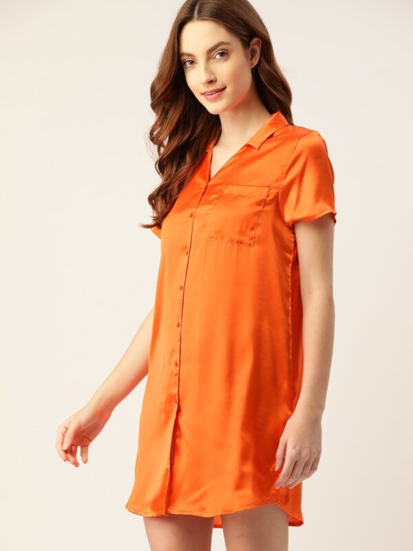 DressBerry Orange Women Sleep Shirt