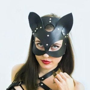 Sexy Leather Cat Mask Bdsm