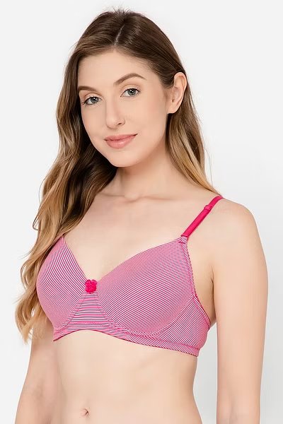 Buy Clovia Padded Non-Wired Full Cup Multiway T-Shirt Bra - Blue online