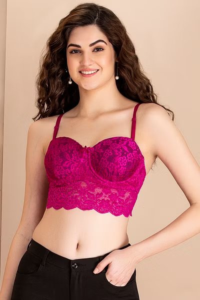 Buy Padded Underwired Full Cup Multiway Strapless Balconette Bralette in  Wine Colour - Lace Online India, Best Prices, COD - Clovia - BR1971R15