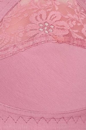 Cotton Lace Full Cup Bra in Dusty Pink