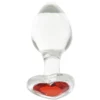 Adam & Eve Red Heart Gem Glass Butt Plug