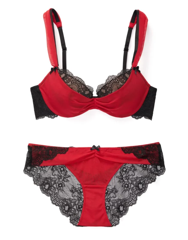 Clairabelle Red Black Push Up Bras