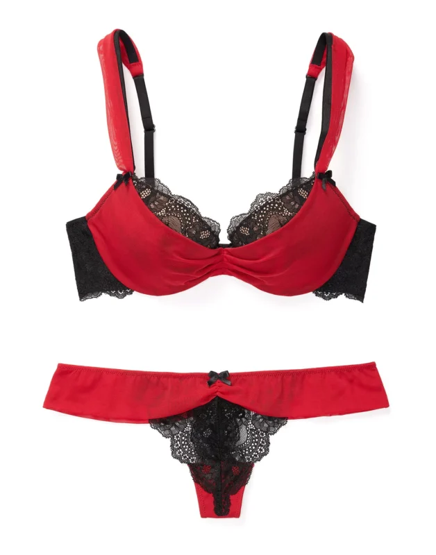 Clairabelle Red Black Push Up Bras