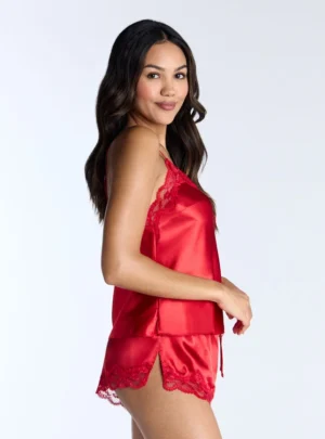 Amelia Satin Cami Set Dark Red