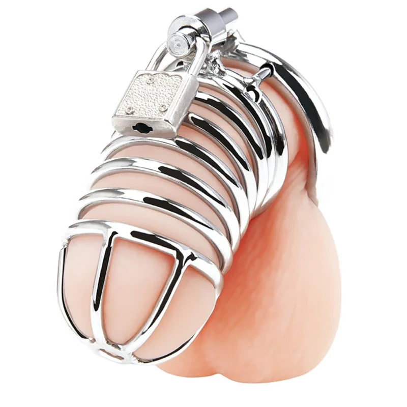Blue Line Deluxe Steel Chastity Cage in Silver