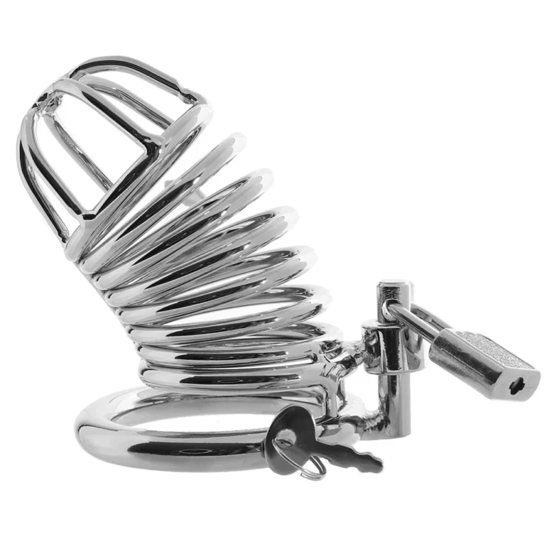 Blue Line Deluxe Steel Chastity Cage in Silver