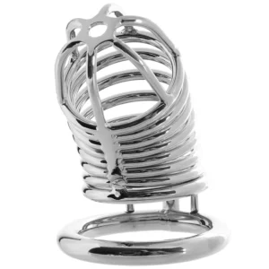 Blue Line Deluxe Steel Chastity Cage in Silver