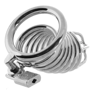 Blue Line Deluxe Steel Chastity Cage in Silver