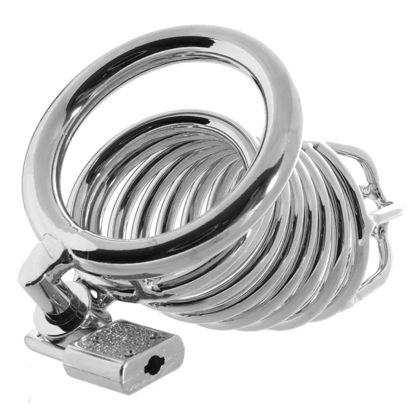 Blue Line Deluxe Steel Chastity Cage in Silver