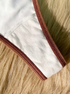 Sexy Leopard Print Contrast Color Triangle Cup Bra And Panty Set