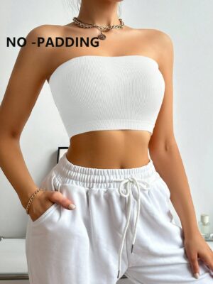 Pregnant Women's Solid Ribbed Seamless Casual Underwear Without Padding