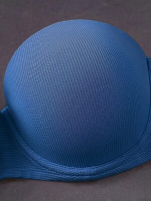 Blue Half Cup Women's Underwear Sexy Small Breast Push Up Bra