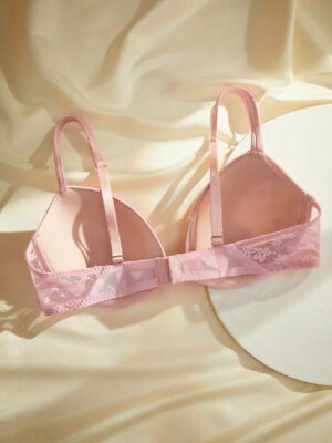 Women's Solid Lace Patchwork Bra