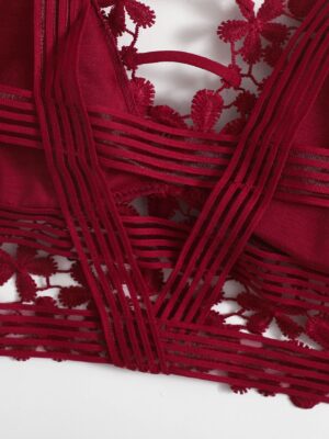 Guipure Lace Longline Bralette Lingerie