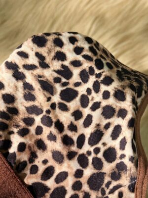 Sexy Leopard Print Contrast Color Triangle Cup Bra And Panty Set