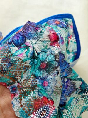 Women's Sexy Underwear Colorful Floral Ultra-Thin Printed Bra Set