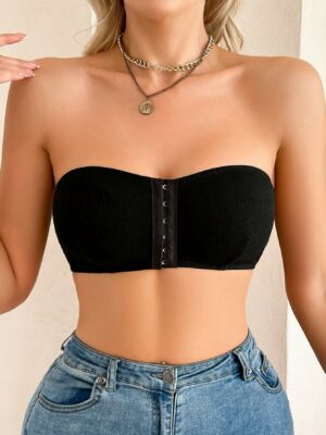 Sexy Black Wireless Bra With Front Closure