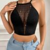 Sexy Sheer Contrast Mesh Wire Free Bra For Women