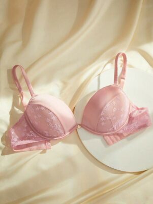 Women's Solid Lace Patchwork Bra