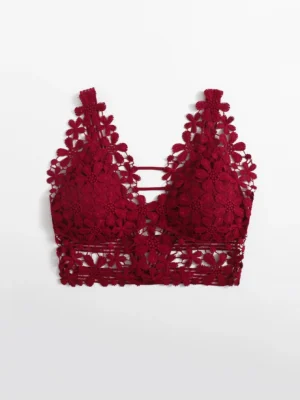 Guipure Lace Longline Bralette Lingerie