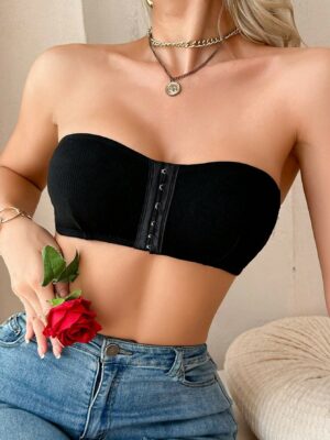 Sexy Black Wireless Bra With Front Closure