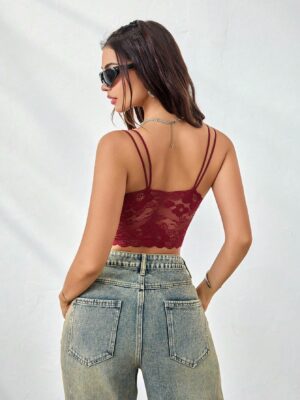 Ladies' Stretch Lace Longline Bra With Wide Straps Lingerie