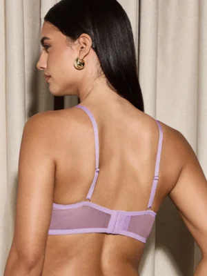 AiiRZ Luxurious Lace Trim Triangle Bralette Soft Cup Wireless Bra