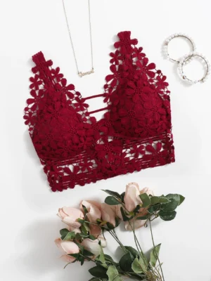 Guipure Lace Longline Bralette Lingerie