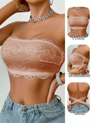 Women Lace Wireless Bandeau Bra