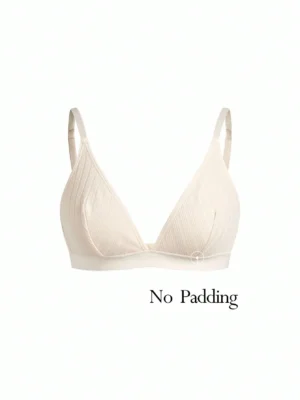 Ocili Women's Comfortable Cotton Rib Knit Bra