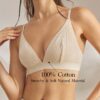 Ocili Women's Comfortable Cotton Rib Knit Bra