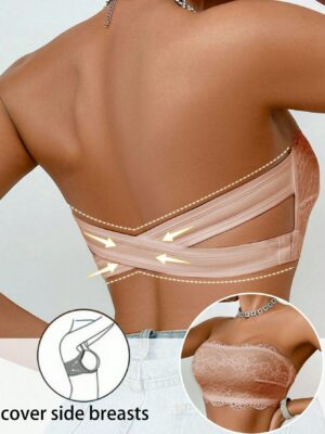 Women Lace Wireless Bandeau Bra