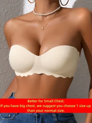 Beige Small Chest Push UP Bras