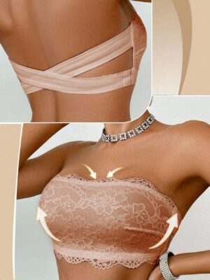 Women Lace Wireless Bandeau Bra