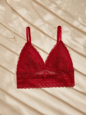 Women's Elegant Sexy Solid Color Lace Lingerie Bra