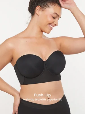 Dream Curve Support+ Seamless Push-Up Black Bra