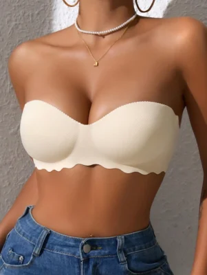 Beige Small Chest Push UP Bras