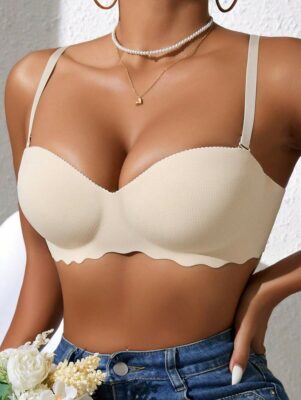 Beige Small Chest Push UP Bras