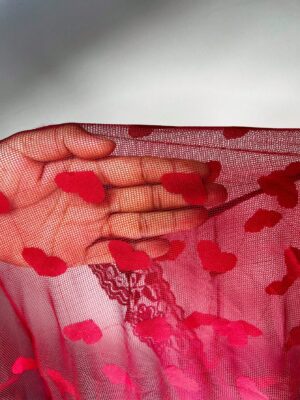 Heart Print Mesh Cami Nightdress Long Dress