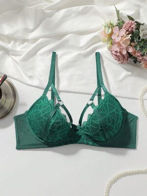 DesireSculpt Lace Patchwork Underwire Bra Set