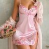 FloralLove Wedding Embroidery Ladies Sexy Nightdress