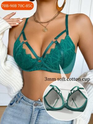DesireSculpt Lace Patchwork Underwire Bra Set
