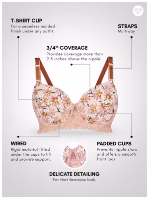 Alesan Skin Casual Padded Wired T shirt Bra