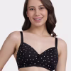 Black Star Print Padded Wirefree T-Shirt Bra