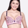 Candy Pink Full Lace Contrast Cup Plunge Bra