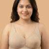 Cotton Non-Padded Plus-Size Minimiser Bonded Bra with M-frame Neckline
