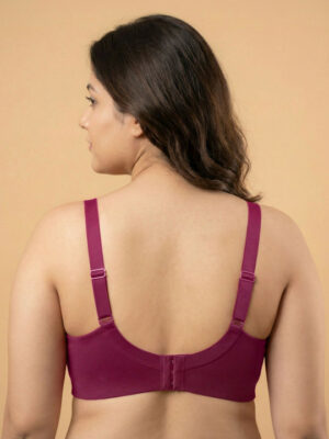 Cotton Non-Padded Plus-Size Non-wired Minimiser Bonded Bra with M-frame Neckline
